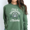 Comfort Colors Prone to Shenanigans and Malarkey Crewneck Sweatshirt, Long Sleeve T-shirt, T shirt for Saint Patrick’s Day Party, St. Pattys