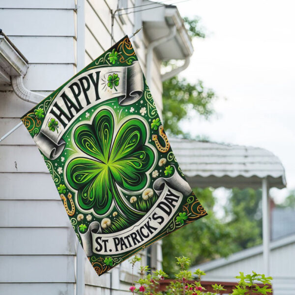 Happy St Patricks Day Flag, St Patrick’s Day Garden Flag, St Patricks Shamrock Flag, Celtic Clover Flag, St Patty’s Flag, St Patricks Flag
