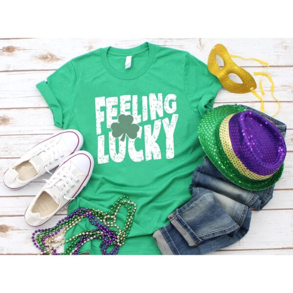 Feeling Lucky  Retro Shirt, Patrick’s Day Gift, Saint Patricks Tees, Shamrock Lucky Tshirt, Irish Womens St Patrick’s Day