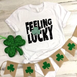 Feeling Lucky Retro Shirt Patrick s Day Gift Saint Patricks Tees Shamrock Lucky Tshirt Irish Womens St Patrick s Day 3 xm9td1.jpg