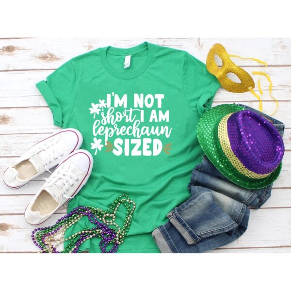 Funny St.Patricks Day T-shirt, St Patrick’s Day Gift For Girls and Boys, I’m Not Short I’m Leprechaun Size Tee