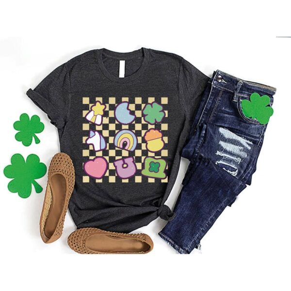 Lucky Charm Shirt,Womens St Patrick’s Day Shirt, Flour Leaf Clover,Shamrock Rainbow Tee,St Patty’s Day Gift