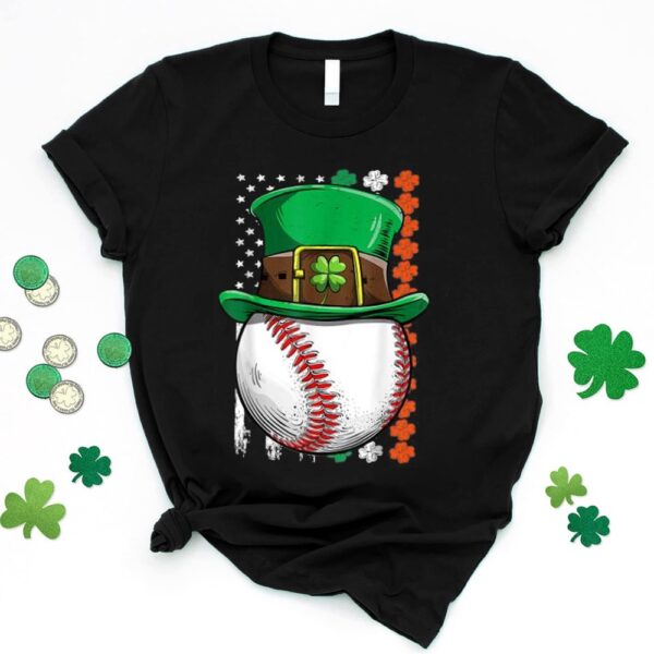 Patrick’s Day T-Shirt, Baseball St Patricks Day American Flag T-Shirt, Baseball Game Day Shirt, Happy Saint Pattys Day Shirt