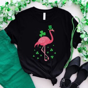 Patrick’s Day T-Shirt, Flamingo Shamrock Leprechaun…