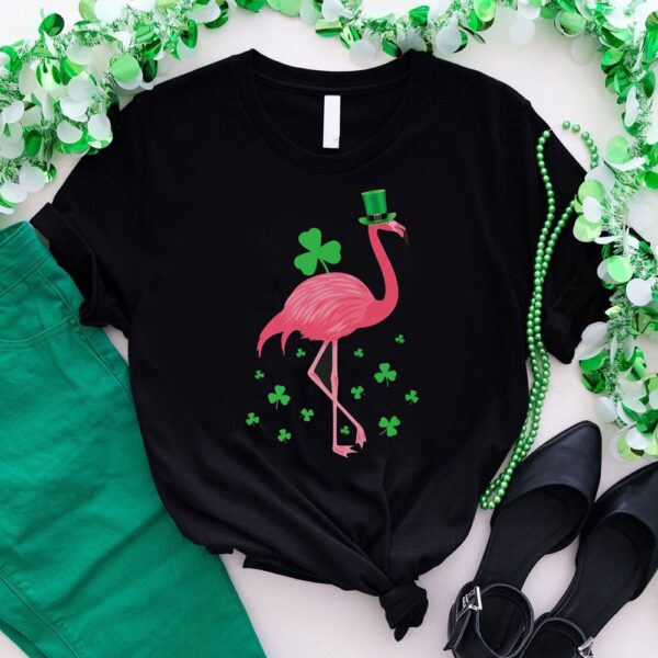 Patrick’s Day T-Shirt, Flamingo Shamrock Leprechaun T-Shirt, Happy St Patricks Day Shirt for Flamingo Lovers, Flamingo Lover Tee