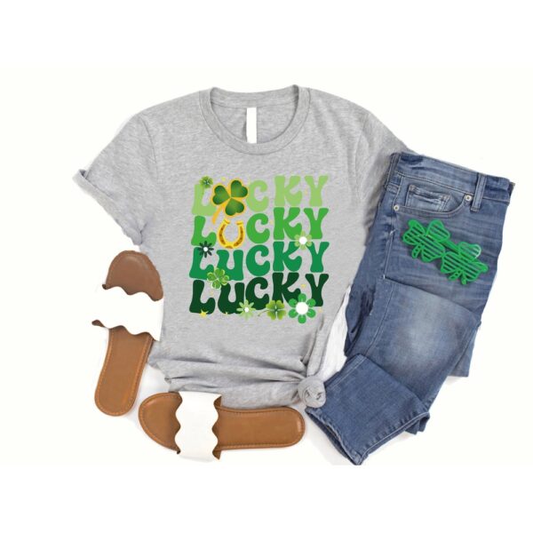 Retro Lucky Shamrock Tshirt, St Patricks Day Shirt, Retro Lucky Shirt, Womens St Patrick’s Day Shirt, Irish Day Tee