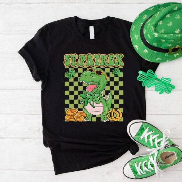 St. Patrick’s Day Shirt Kids,Boys St Patrex Tshirt, St. Patricks Day Dinosaur Tee,Funny St. Patrex Day Shirt