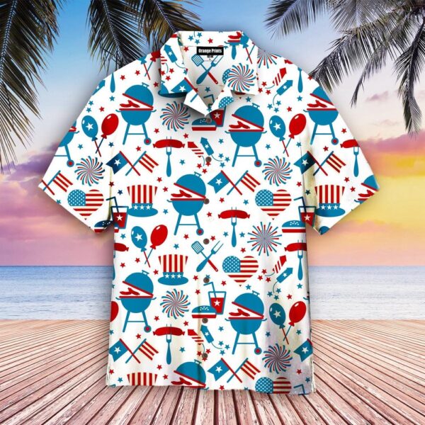 4th Of July Hawaiian Shirt, 4Th July Party Memorial Day Hawaiian Shirt For, Hawaiian Fourth Of July Shirt