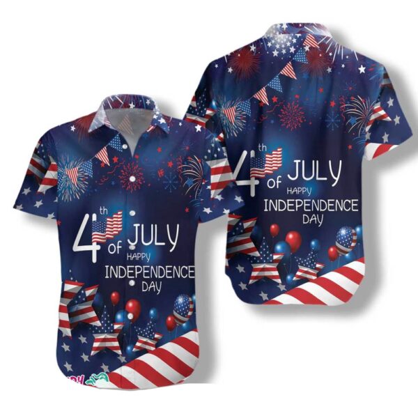 4th Of July Hawaiian Shirt, 4Th July Us Independence Day Flag Hawaiian Shirt, Hawaiian Fourth Of July Shirt