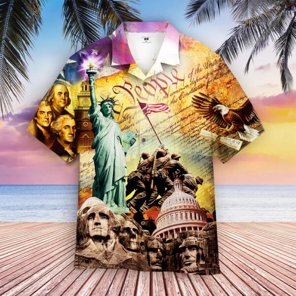 4th Of July Hawaiian Shirt, 4Th Of July God Bless America Hawaiian Shirt, Hawaiian Fourth Of July Shirt