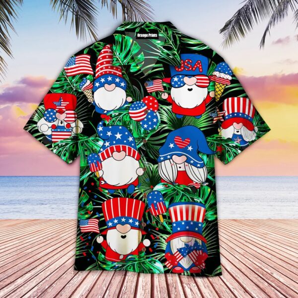 4th Of July Hawaiian Shirt, 4Th Of July Happy Independence Day Gnomes Dancing Hawaiian Shirt, Hawaiian Fourth Of July Shirt