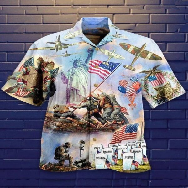 4th Of July Hawaiian Shirt, 4Th Of July Happy Independence Day Veteran Hawaiian Shirt, Hawaiian Fourth Of July Shirt