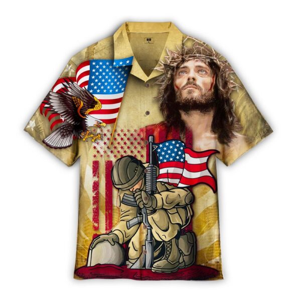 4th Of July Hawaiian Shirt, 4Th Of July One Nation Under God Independence Day Memorial Day Hawaiian Shirt, Hawaiian Fourth Of July Shirt
