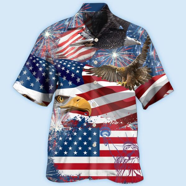 4th Of July Hawaiian Shirt, America 4Th Of July America Eagle Freedom Hawaiian Shirt, Hawaiian Fourth Of July Shirt