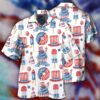 4th Of July Hawaiian Shirt, America Independence Day Basic Art Style Hawaiian Shirt, Hawaiian Fourth Of July Shirt