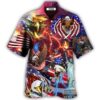 4th Of July Hawaiian Shirt, America Independence Day Eagle Lighting Hawaiian Shirt, Hawaiian Fourth Of July Shirt