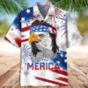 4th Of July Hawaiian Shirt, American Eagle Hawaiian Shirt Merica Happy Independence Day, Hawaiian Fourth Of July Shirt