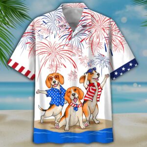 4th Of July Hawaiian Shirt, Beagle…