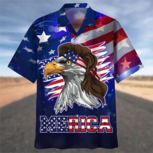 4th Of July Hawaiian Shirt, Blue…