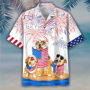 4th Of July Hawaiian Shirt, Bulldog…