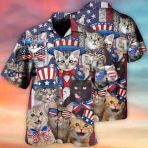 4th Of July Hawaiian Shirt, Cat…