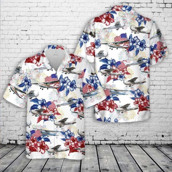 4th Of July Hawaiian Shirt, Cessna 172 4Th Of July Hawaiian Shirt, Hawaiian Fourth Of July Shirt