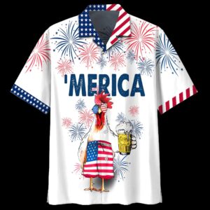 4th Of July Hawaiian Shirt, Chicken…