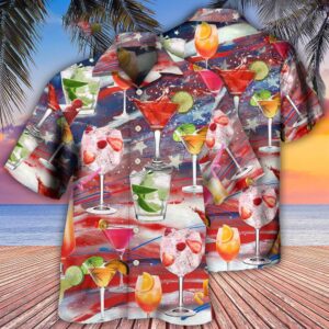 4th Of July Hawaiian Shirt, Cocktail…