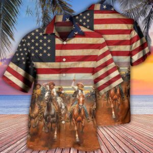 4th Of July Hawaiian Shirt, Cowboy…