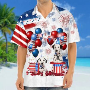 4th Of July Hawaiian Shirt, Dalmatian…