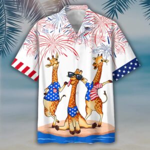 4th Of July Hawaiian Shirt, Giraffe…