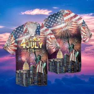 4th Of July Hawaiian Shirt, Happy…