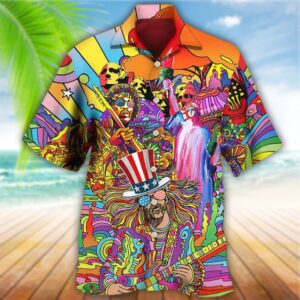 4th Of July Hawaiian Shirt, Hippie…