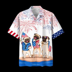 4th Of July Hawaiian Shirt, Pug…