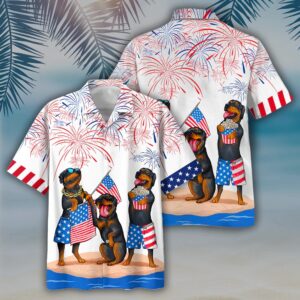 4th Of July Hawaiian Shirt, Rottweiler…