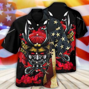 4th Of July Hawaiian Shirt, Samurai…