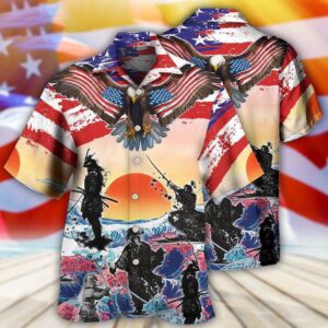 4th Of July Hawaiian Shirt, Samurai…