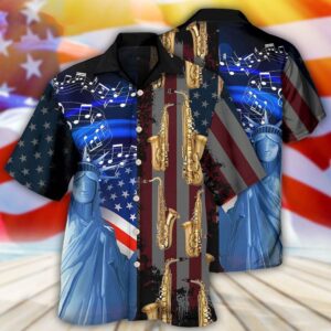 4th Of July Hawaiian Shirt, Saxophone…