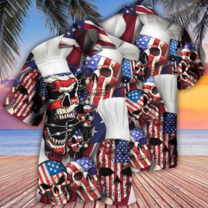 4th Of July Hawaiian Shirt, Skull…