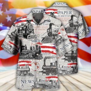 4th Of July Hawaiian Shirt, Train…