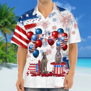 4th Of July Hawaiian Shirt, Weimaraner…