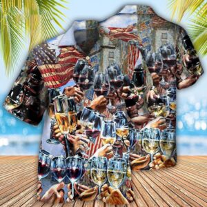 4th Of July Hawaiian Shirt, Wine…