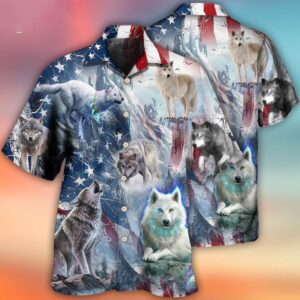 4th Of July Hawaiian Shirt, Wolf…