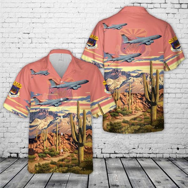 Air Force Hawaiian Shirt, US Air Force Arizona Air National Guard KC-135 Stratotanker Hawaiian Shirt, Veteran Hawaiian Shirt