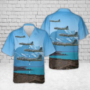 Air Force Hawaiian Shirt, US Air Force Boeing B-17 Flying Fortress Sentimental Journey Hawaiian Shirt, Veteran Hawaiian Shirt
