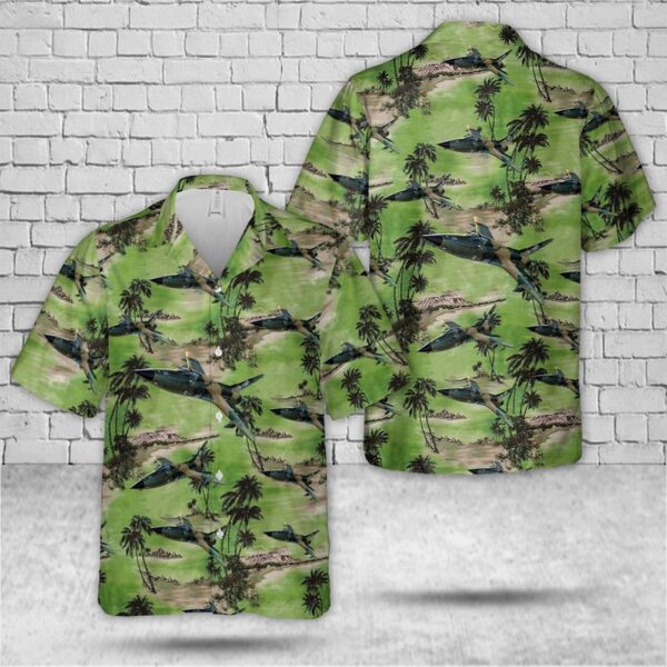 Air Force Hawaiian Shirt, US Air Force F-105 Wild Weasel Hawaiian Shirt, Veteran Hawaiian Shirt