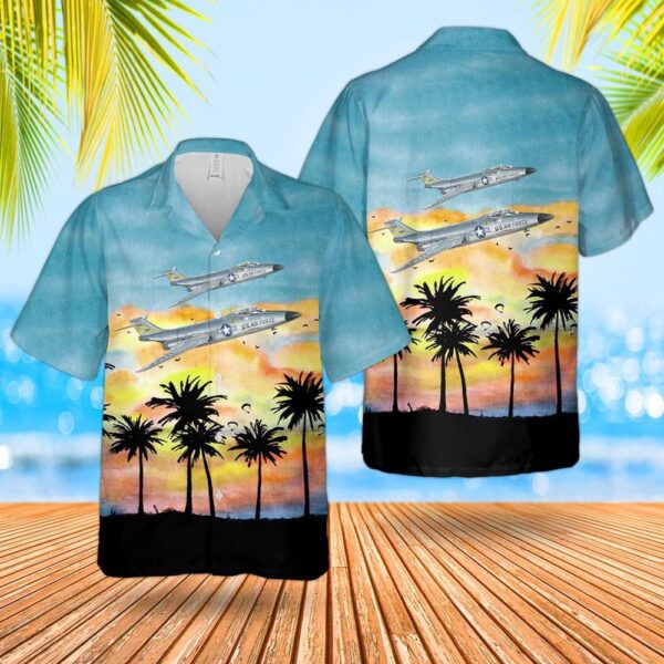 Air Force Hawaiian Shirt, US Air Force McDonnell F-101A Voodoo Hawaiian Shirt, Veteran Hawaiian Shirt