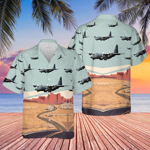 Air Force Hawaiian Shirt, US Air Force Nevada Air National Guard 152nd Airlift Wing C-130H Hercules Hawaiian Shirt, Veteran Hawaiian Shirt