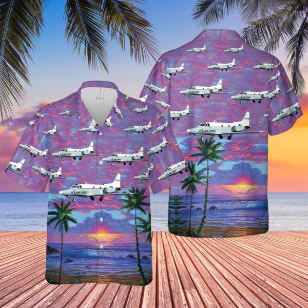 Air Force Hawaiian Shirt, US Air Force North American T-39A Sabreliner Hawaiian Shirt, Veteran Hawaiian Shirt