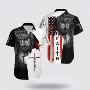 Jesus Hawaiian Shirt, American Flags God…